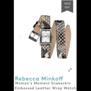 NWT “REBECCA MINKOFF” LEATHER WRAP WATCH
